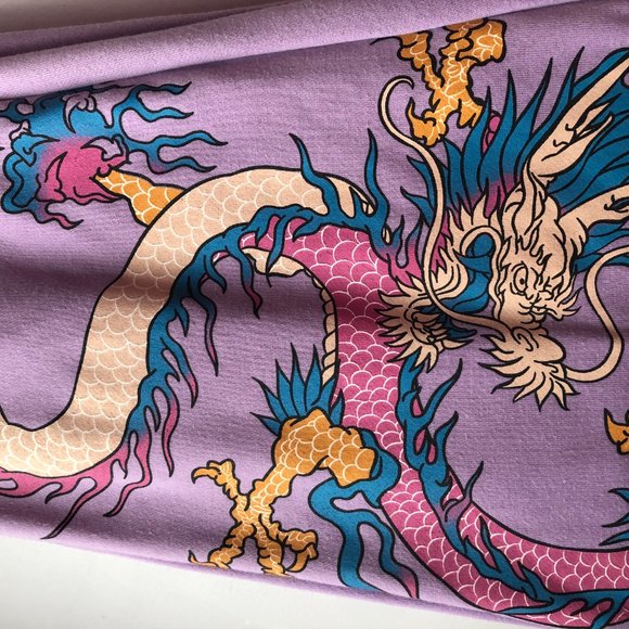 Colorful dragon sweatpants (lilac) - Picture 2 of 4